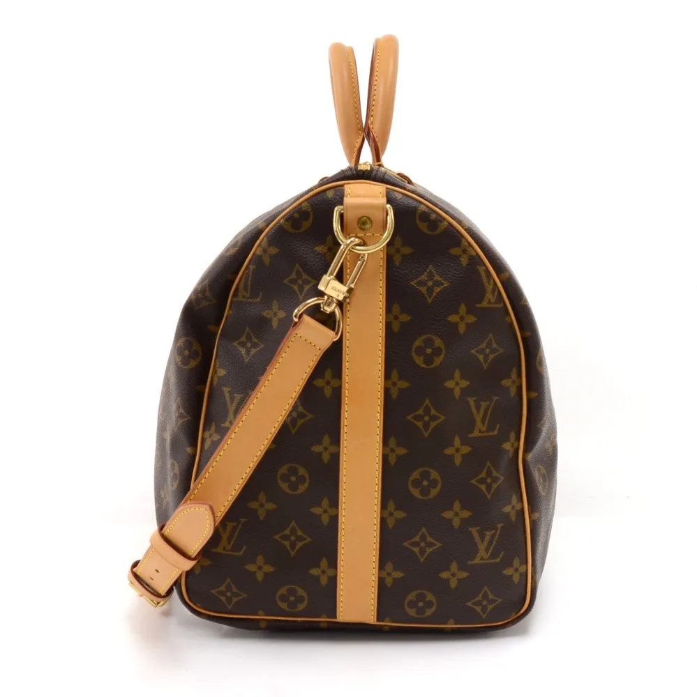 Keepall 50 Bandouliere Monogram Canvas Travel Bag with Strap