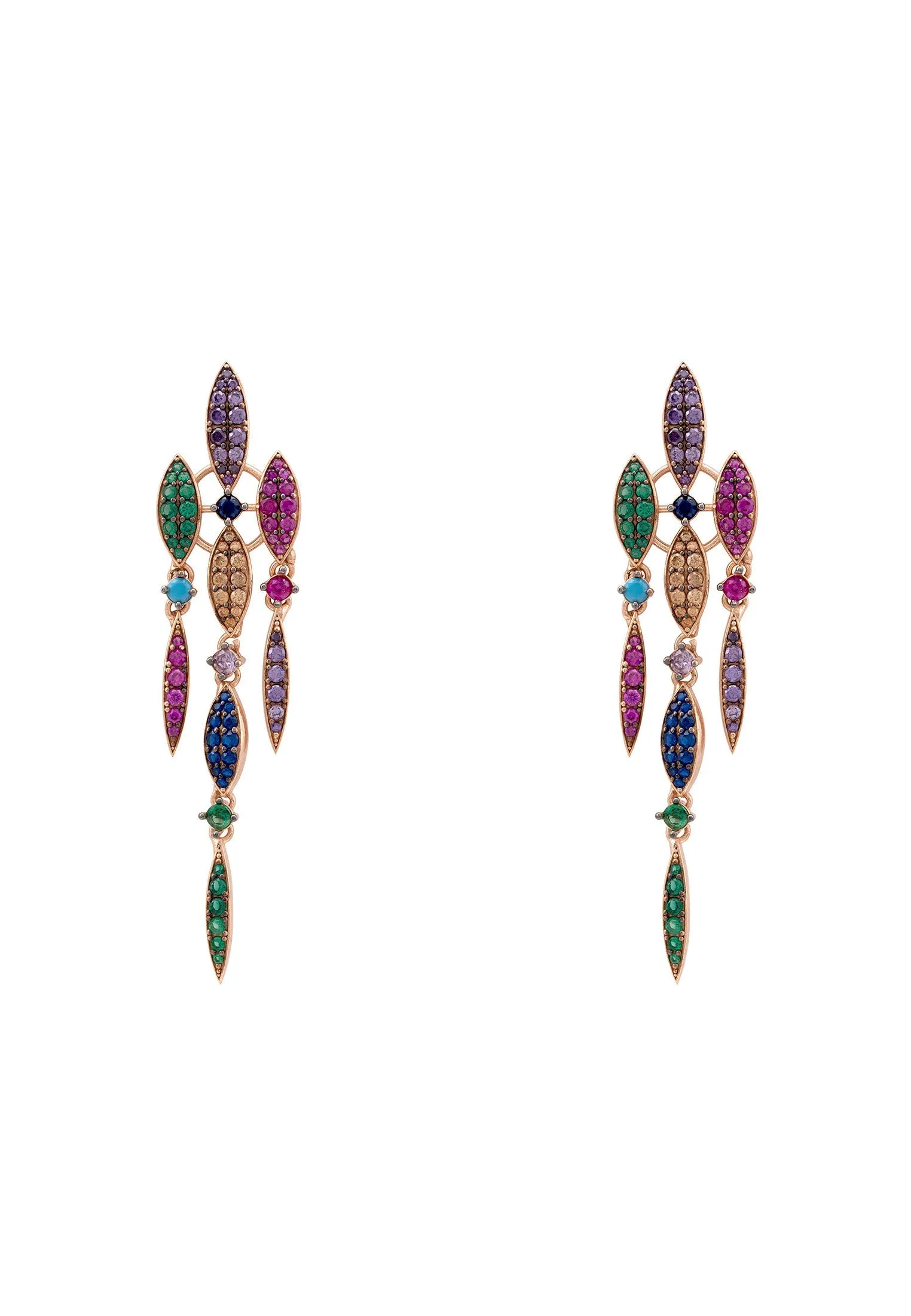 Latelita London Valencia Rainbow Earrings Rosegold