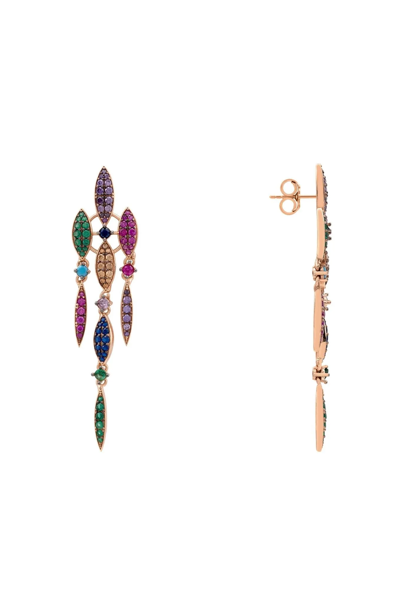 Latelita London Valencia Rainbow Earrings Rosegold