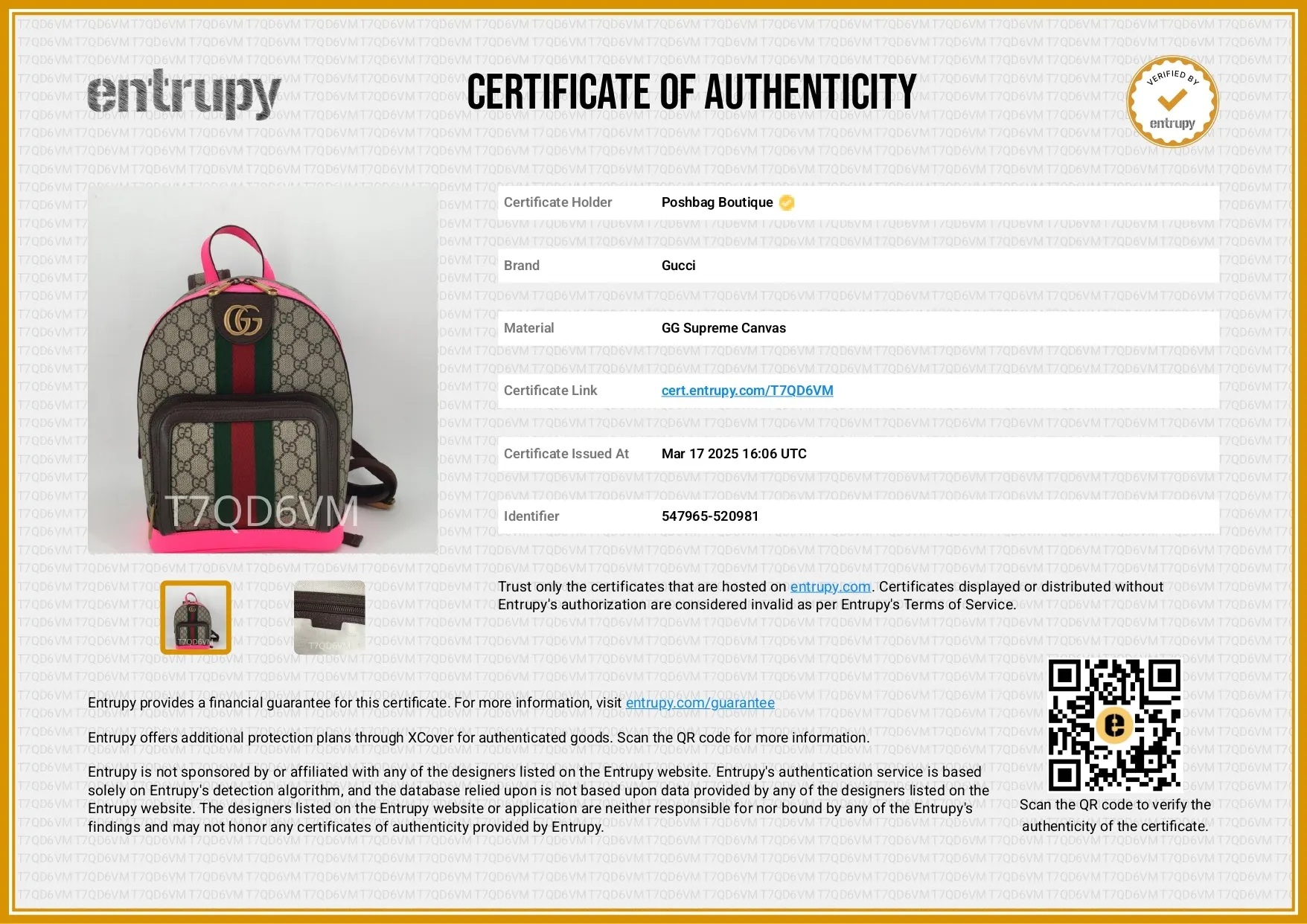 Ophidia Small GG Supreme Canvas Backpack