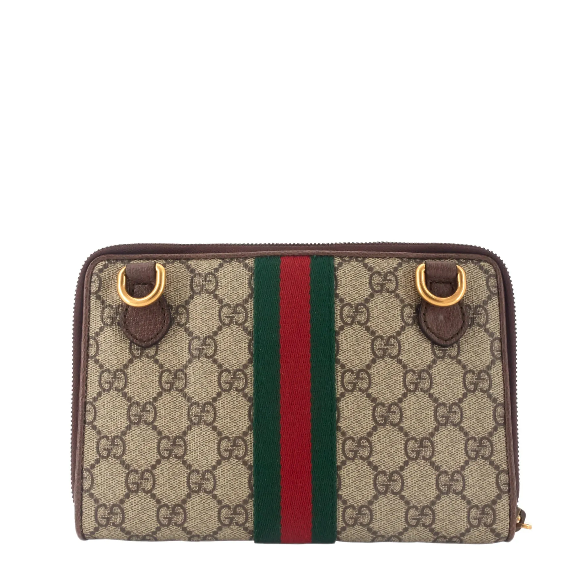 Ophidia Web GG Coated Canvas Double Zip Crossbody
