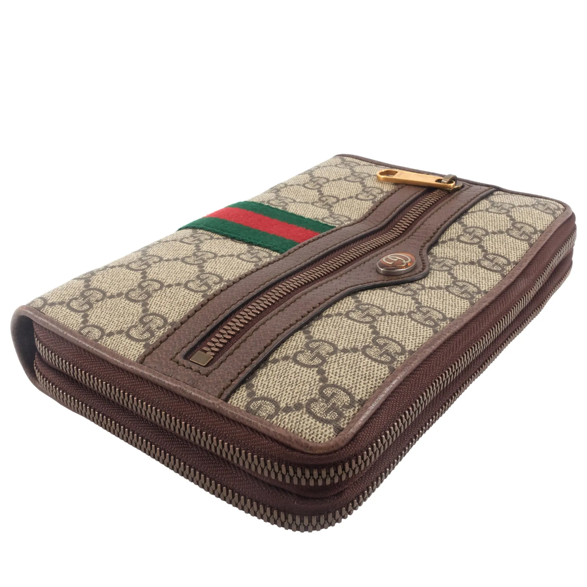 Ophidia Web GG Coated Canvas Double Zip Crossbody