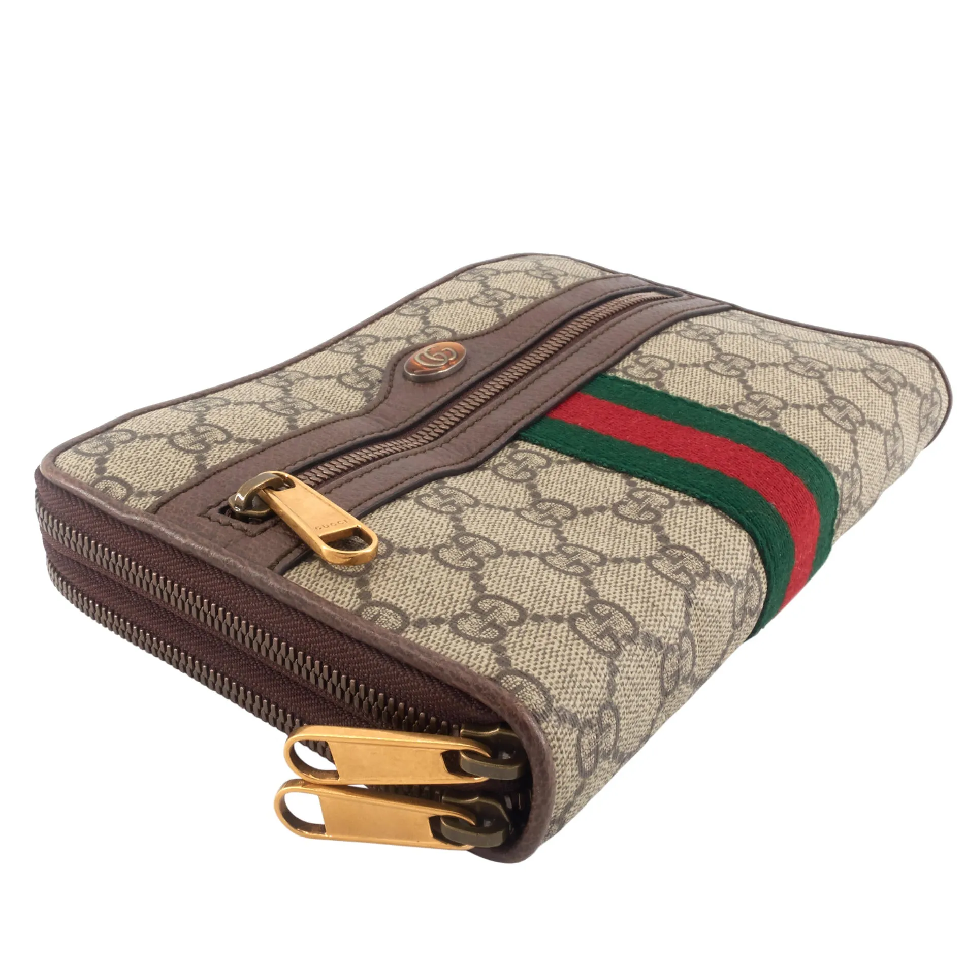 Ophidia Web GG Coated Canvas Double Zip Crossbody
