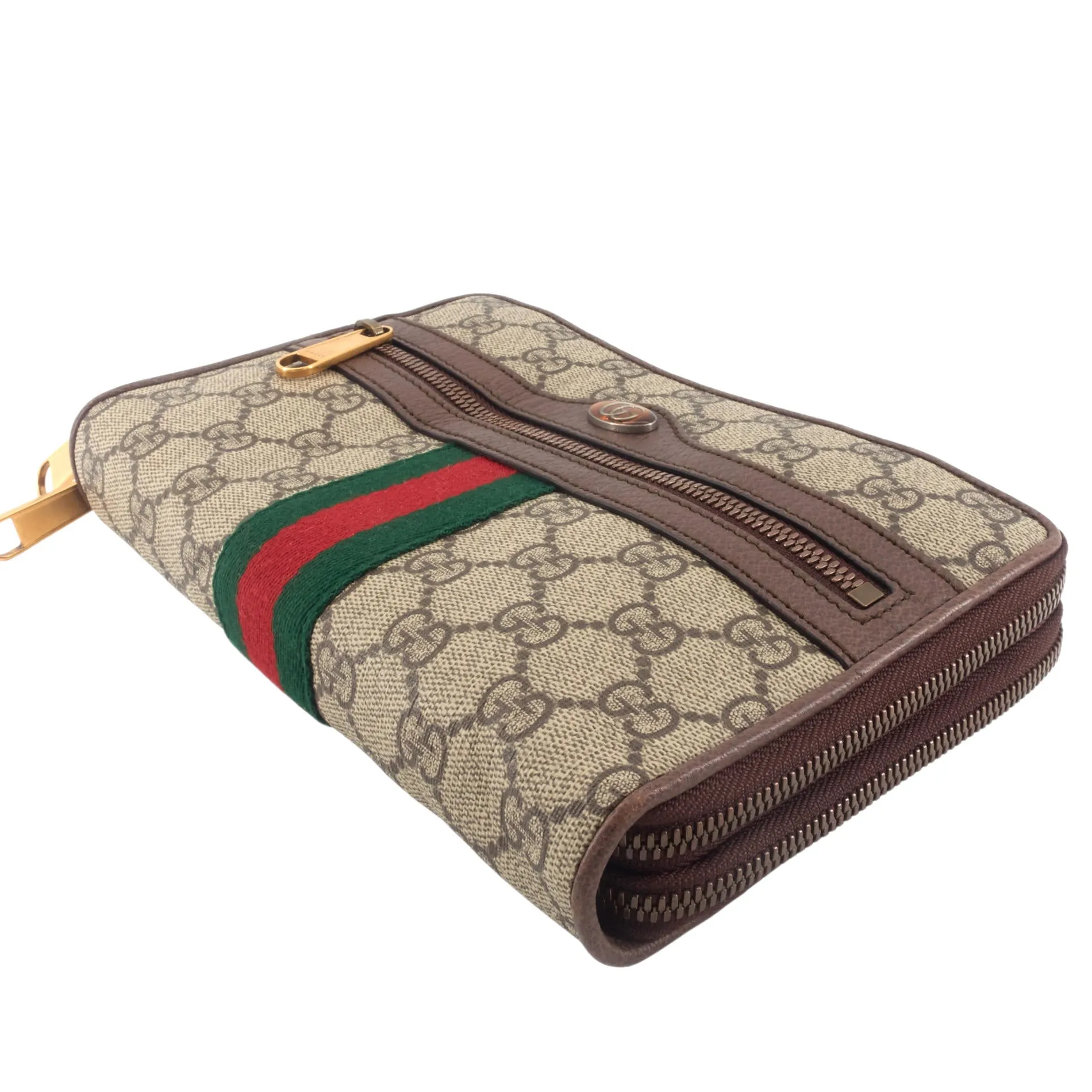 Ophidia Web GG Coated Canvas Double Zip Crossbody