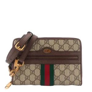 Ophidia Web GG Coated Canvas Double Zip Crossbody
