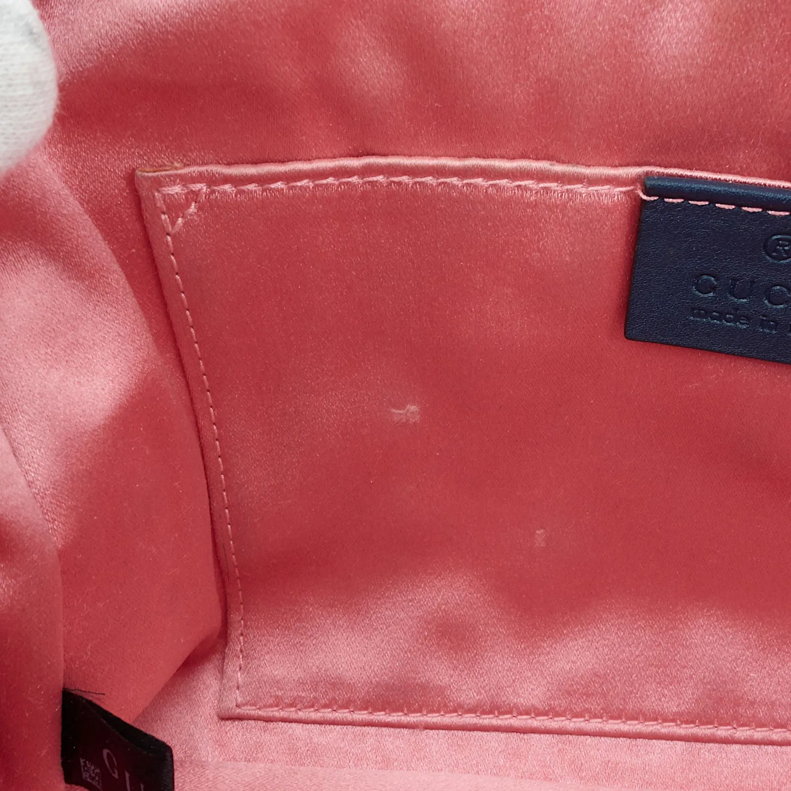 Pearly GG Marmont Small Denim Camera Bag