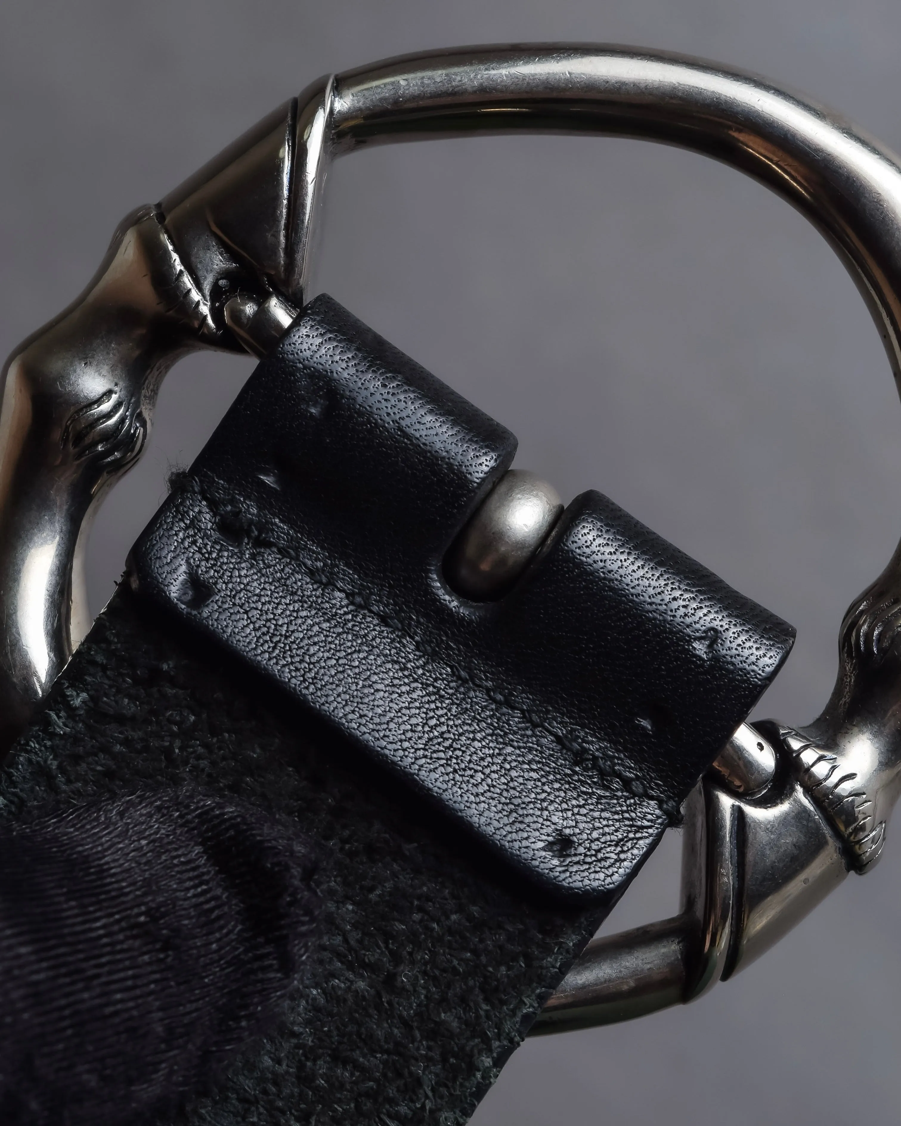 "GUCCI" Bamboo buckle motif leather belt