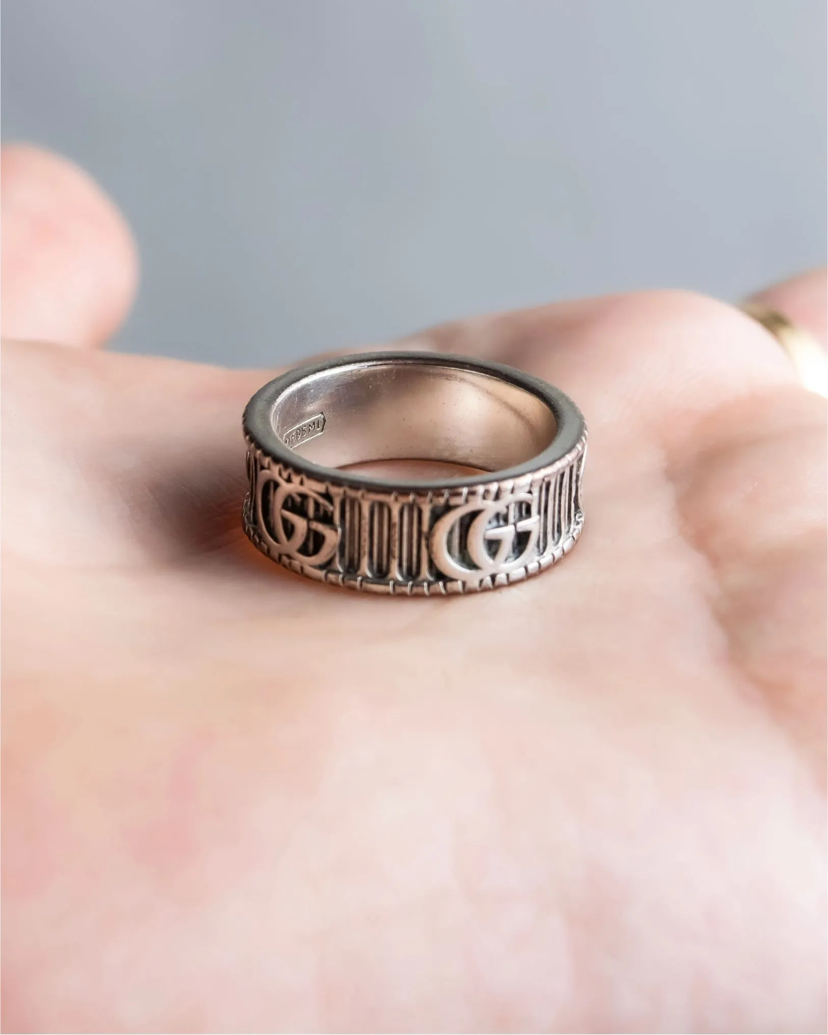 "GUCCI" GG marmont silver 925 ring