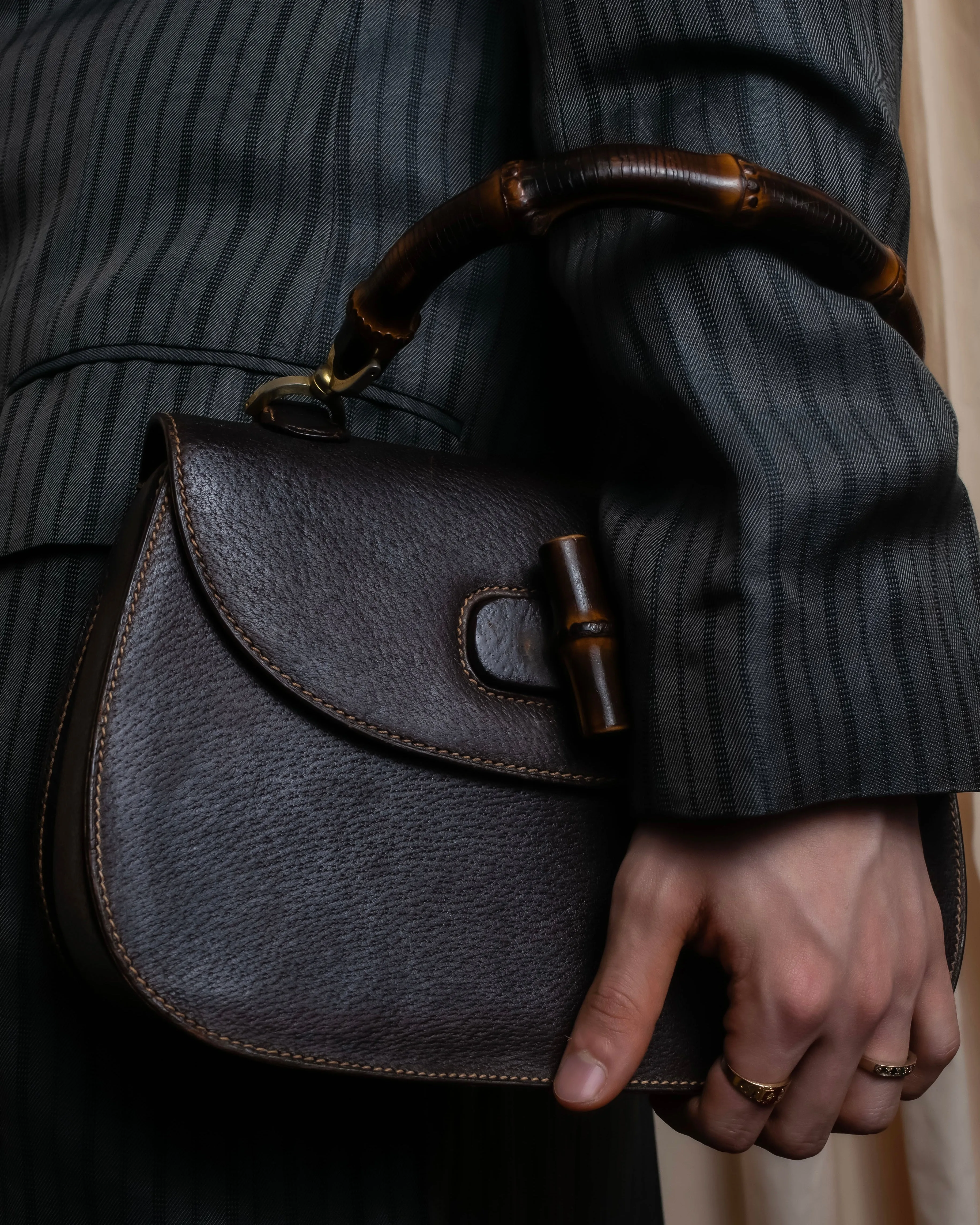 "GUCCI"1947 Bamboo handbag