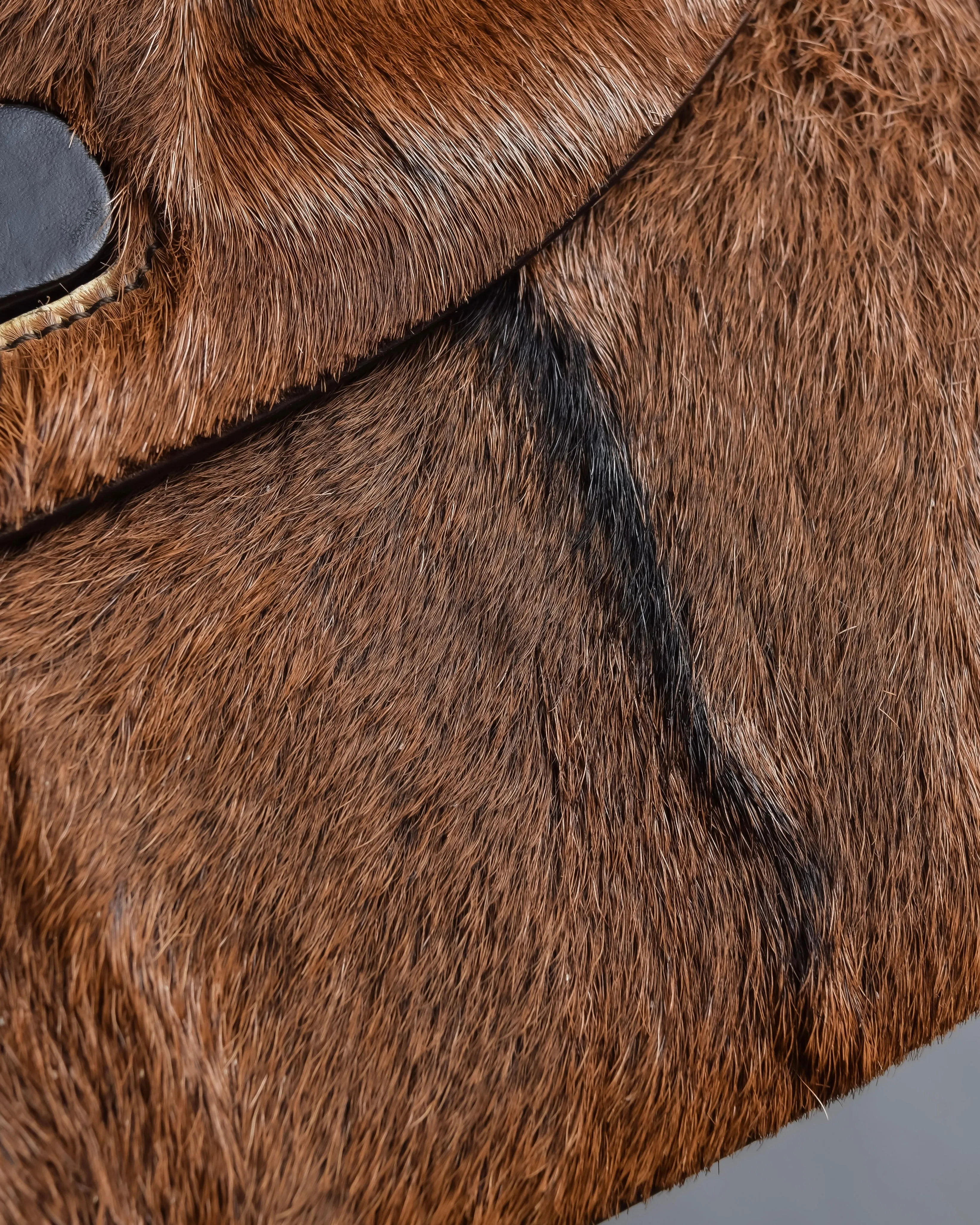 "GUCCI"1947 pony leather combination bamboo hand bag