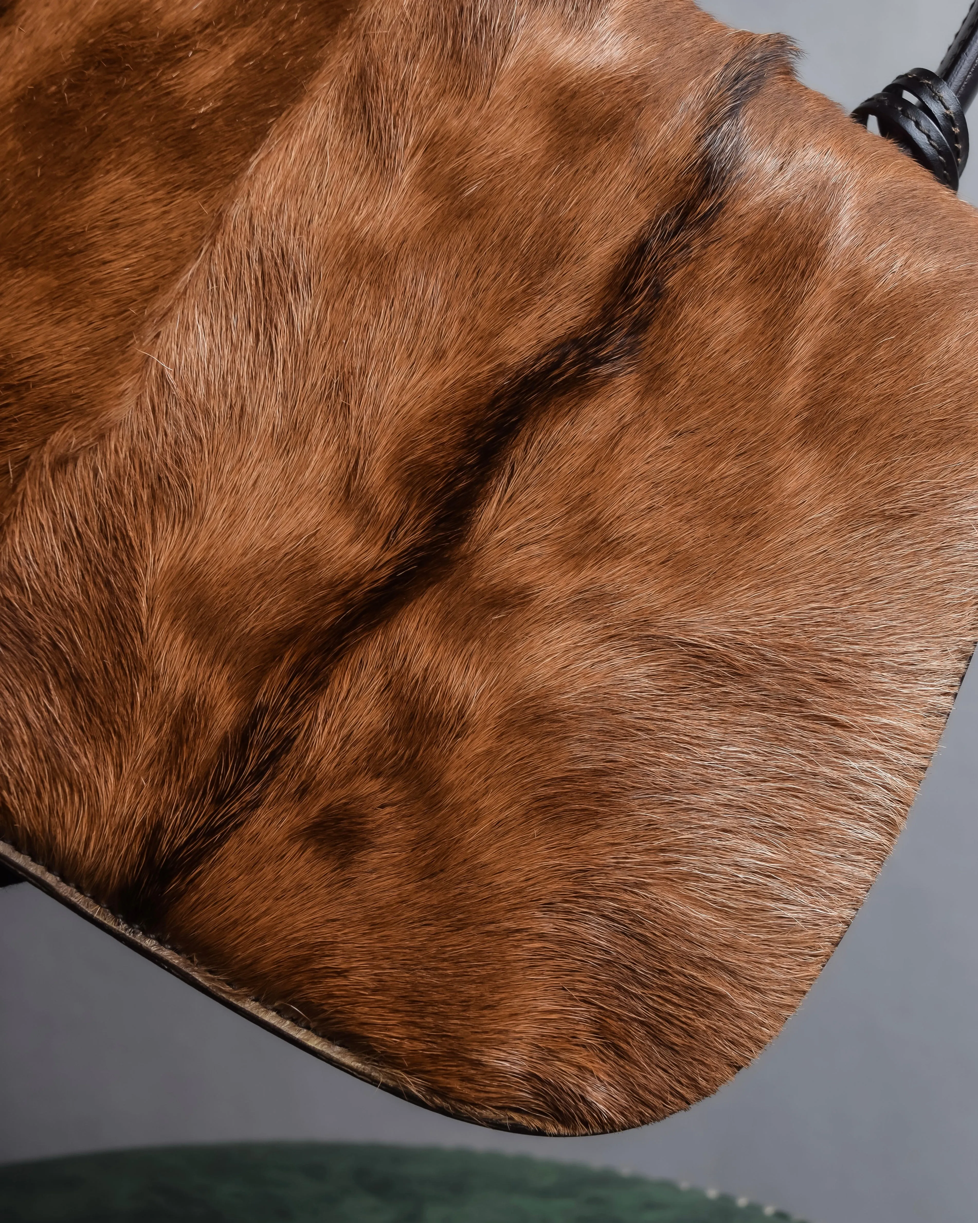 "GUCCI"1947 pony leather combination bamboo hand bag