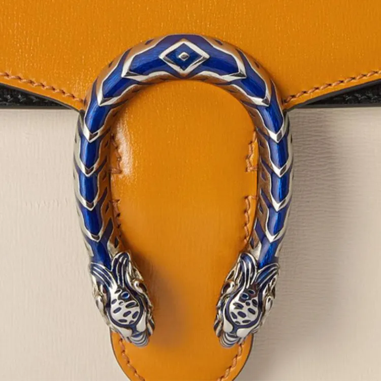 (WMNS) Gucci Dionysus Leather Single-Shoulder Bag Small Orange/Black/White 400249-18YIN-9382