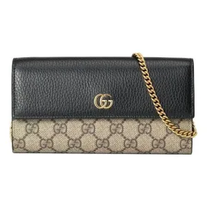 (WMNS) Gucci GG Marmont Chain Wallet 'Beige Ebony' 546585-17WAG-1283